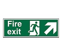 Fire Exit Sign Up Right Arrow Adhesive Acrylic 10 x 30 cm