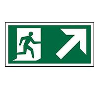 Fire Exit Sign Up Right Arrow Adhesive Plastic 15 x 30 cm
