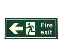 Fire Exit Sign Warning Guidance Signage Luminous for Stairway Hallway Hotel Basement Use Easy Mount High Long Glow Weatherproof ABS