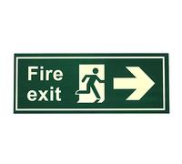 Fire Exit Sign Warning Guidance Signage Luminous for Stairway Hallway Hotel Basement Use Easy Mounting High Initial Brightness Long Glow Weatherproof ABS Urban Transportation Emergency
