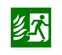 Fire Exit Symbol With Flames Right Safety Plaques And Signs Outdoor Funny Metal Sign 12X12 inch