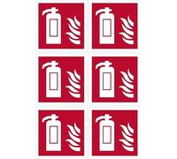 Fire extinguisher 1, sign, 100x100mm - Pack of 6 stickers on A4 sheet