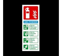 Fire Extinguisher ABC Powder Identifier Plastic Sign - Choose your design 75x200mm