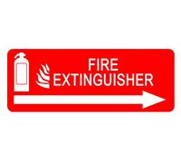Fire Extinguisher arrow right - Information Sign Removable Self Adhesive Label - 100mm x 148mm - Pack of 4