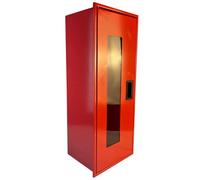 Fire Extinguisher Cabinet Small Size 39*12*12 cm - Visible Fire Safety Storage - Aluminum & Rust Resistant - Rescue Extinguishers Box Red - Emergency Locker for Extinguishers up to 1 -1,5 kg
