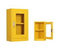 Fire Extinguisher Cabinet Stainless Steel, Steel Fire Extinguisher Box Floor Stand Locking Door Glass Window Multicolor Multi Sizes(Yellow 80 * 50 * 35cm)