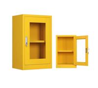 Fire Extinguisher Cabinet Stainless Steel, Steel Fire Extinguisher Box Floor Stand Locking Door Glass Window Multicolor Multi Sizes(Yellow 75 * 45 * 26cm)