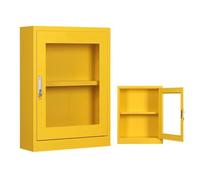 Fire Extinguisher Cabinet Stainless Steel, Steel Fire Extinguisher Box Floor Stand Locking Door Glass Window Multicolor Multi Sizes(Yellow 82 * 75 * 26cm)