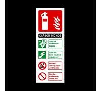 Fire Extinguisher Carbon Dioxide Sticker/Self Adhesive Sign - Fire/Emergency/Exit/Alarm/Push/Extinguisher/Assembly (FE31)