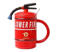 Fire Extinguisher Coffee Cuppa - Drinks for Firemen, Tea Cup | 480 ml Ceramic Cup with Lid and Spoon, Humorous Red Mug for Coffee Lovers, Funny Gift Item for