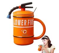 Fire Extinguisher Coffee Mug - Red Mug Style, Equipment Look | Cool Ceramic Mug, Fire Brigade Gift, Ideal Drink Cup for Kitchen, Funny Fire Crew, Day Desk - Hu