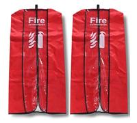 Fire Extinguisher Cover Large Size Pack of 2 - Dust, Scratch Protective Cover - Fire Extinguisher Transparent Sleeve - Waterproof Weatherproof Protective Covering - for Extinguishers up to 20LBS