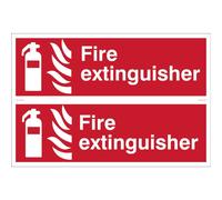 Fire Extinguisher' Fire Equipment Sign (Pack of 2)