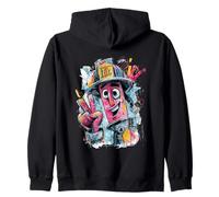 Fire Extinguisher Graffiti Pop Safety Character Graphic Zip Hoodie