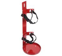 Fire Extinguisher Hanger Bracket Heavy Duty with Adjustable Straps | Steel Iron Build, Red Finish, Fits 5 to 7kg Units, for Hotels and Commercial Buildings