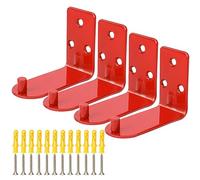 Fire Extinguisher Holder, 4 x Fire Extinguisher Holder, Wall Hook for Fire Extinguishers, Universal Fire Extinguisher Holder for Fire Extinguishers Up to 9 kg, Suitable for Schools, Offices (Red)