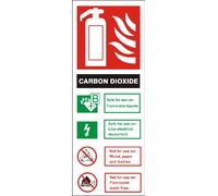 FIRE EXTINGUISHER ID RIGID PLASTIC CO2 PORTRAIT 80x200mm
