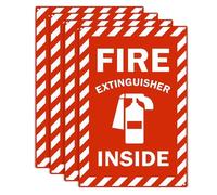 Fire Extinguisher Inside Sign, 8x12 Inch Metal, Commercial Safety Sign for Business, Made in USA (Pack of 4)