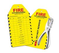 Fire Extinguisher Inspection Tags 25 Pack, 2025-2028 Yearly Monthly Inspection Tags for Indoor or Outdoor, Plastic Fire Extinguisher Record Tag