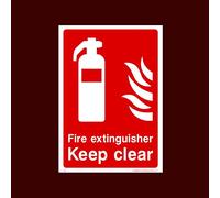 Fire Extinguisher keep clear Sticker/Self Adhesive Sign - Fire, Alarm, Extinguisher, Fire Exit, Arrow, Switch, Call Point - (FE7)