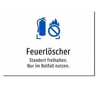 Fire Extinguisher - Keep Location Available. Use Only in Emergency - Sticker A5: 210 x 148 mm - With Graphic and Text