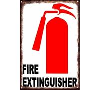 Fire Extinguisher Location Metal Sign Safety Warning Emergency Metal Tin Sign Hanging Home Bathroom Club Bar Housewarming Gift Tin Sign 8x6 Inches