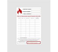 Fire Extinguisher Maintenance Record Stickers, Pack of 10 | Ext Service Sticker | Log Record Each 140mm by 90mm LANDING DESIGNS