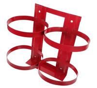 Fire Extinguisher Mount Bracket, Dual Holder, Wall Mounted Iron | 5 Kg Load Capacity, Anti Shake Hold, Glossy Red Finish, for Apartments and Residential Corridors