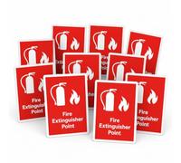 Fire Extinguisher Point self-adhesive vinyl sign - 30 x 20 cm - x10