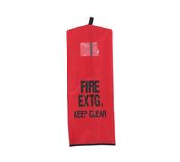 Fire Extinguisher Protective Cover Red Cloth Sleeve with Window | Weatherproof Outdoor Guard, Universal Wall-mounted Fit, Bright Labels and Tool-free Loop for Maintenance Staff