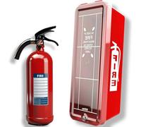 Fire Extinguisher PVC Box Large Size up to 10 lb - PVC Wall-Mounted Fire Extinguisher Cabinet - Fire Extinguisher Indoor / Outdoor Storage - Red Emergency Enclosure - Rust Resistant