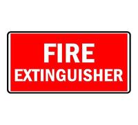 Fire extinguisher safety sign - Self adhesive sticker (200mm x 100mm)