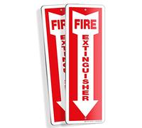 Fire Extinguisher Sign - 2 Pack 4x12 Inch - 100% Rust Free .040 Aluminum Signs, Laminated for Ultimate UV, Weather, Scratch, Water and Fade Resistance, Indoor and Outdoor