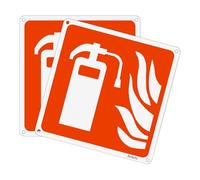 Fire Extinguisher Sign 200mm x 200mm Rust Free Aluminum Sign, Weather Resistant, Waterproof, Durable Ink, Easy to Install