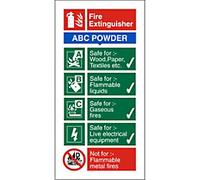 Seco ABC Powder Fire Extinguisher Sign, 100mm x 200mm - 5mm Clear Acrylic with Stand Off Fixings
