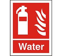 Seco Fire Extinguisher, Fire & Water Sign, 150mm x 200mm - 1mm Semi Rigid Plastic