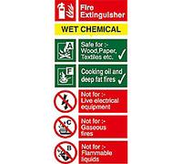 Fire Extinguisher Sign Wet Chemical Adhesive Plastic 20 x 10 cm