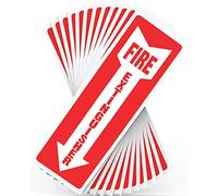 Fire Extinguisher Signs, Safety Sign Sticker - 12 Pack, 4" X 12" 5 Mil - Red/White in Color - Durable Self Adhesive, Weatherproof & UV Protected - Ideal Signs for Home, Office or Boat