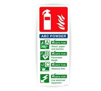 Fire Extinguisher Signs Self Adhesive Waterproof Vinyl Fire Extinguisher Stickers 200mm x 80mm V1145