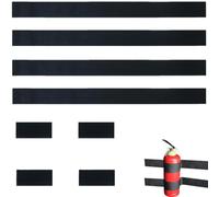 Fire Extinguisher Strap, 8 Pcs Fire Extinguisher Mount Holder Adjustable Car Trunk Organizer Elastic Fixing Belt, Heavy Duty Magic Tape Loop Strap for Fire Extinguisher, Black