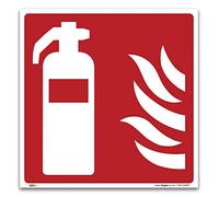 Fire extinguisher Symbol Only Sign - 1mm Rigid Plastic Sign - Fire Action Safety Signs (150 x 150mm)