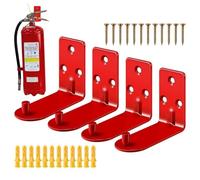 Fire Extinguisher Wall Hook - 4 Piece Heavy Duty Metal Stand | Universal Load 5-20 Pounds, Lightweight Hook for School, Home, Office | Red Iron Fire Extinguisher Holder with V