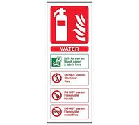 Fire Extinguisher - Water ID - 100 X 280mm Restickable Safety Sign
