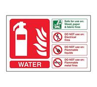 Fire Extinguisher - Water ID - 200 X 150mm Restickable Safety Sign