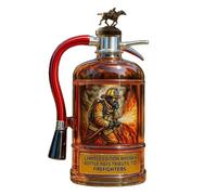 Fire Extinguisher Whisky Bottle - Limited Edition Tribute Gift for Firefighters, Unique Glass Decanter for Display & Collectors, Bravery Heroism Memorial (8x4 Inches) (#D)