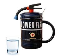 Fire Extinguishing Cup - Funny Coffee Mug, Novelty Spoon Lid | 480ml Creative Design for Firefighter Birthday, Durable Ceramic with Vibrant Colors for Party Favors