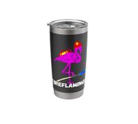 Fire Fighter Flamingo Exotic Bird Firefighter Fireman Tshirt Stainless Steel Insulated Tumbler