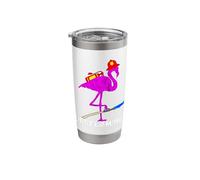 Fire Fighter Flamingo Exotic Bird Firefighter Fireman Tshirt Stainless Steel Insulated Tumbler