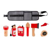 Fire Fighter Toys for Kids 3-5, Fire Extinguisher Toy,Pretend Play Firefighter Accessories - Wooden Educational Career Role Play Set with Baby Bag for Kids, ba