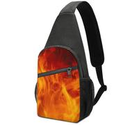 Fire Flame Floral Bird Tropical Paradise Hawaii Large Capacity Portable Chest Bag, Single Shoulder Chest Bag